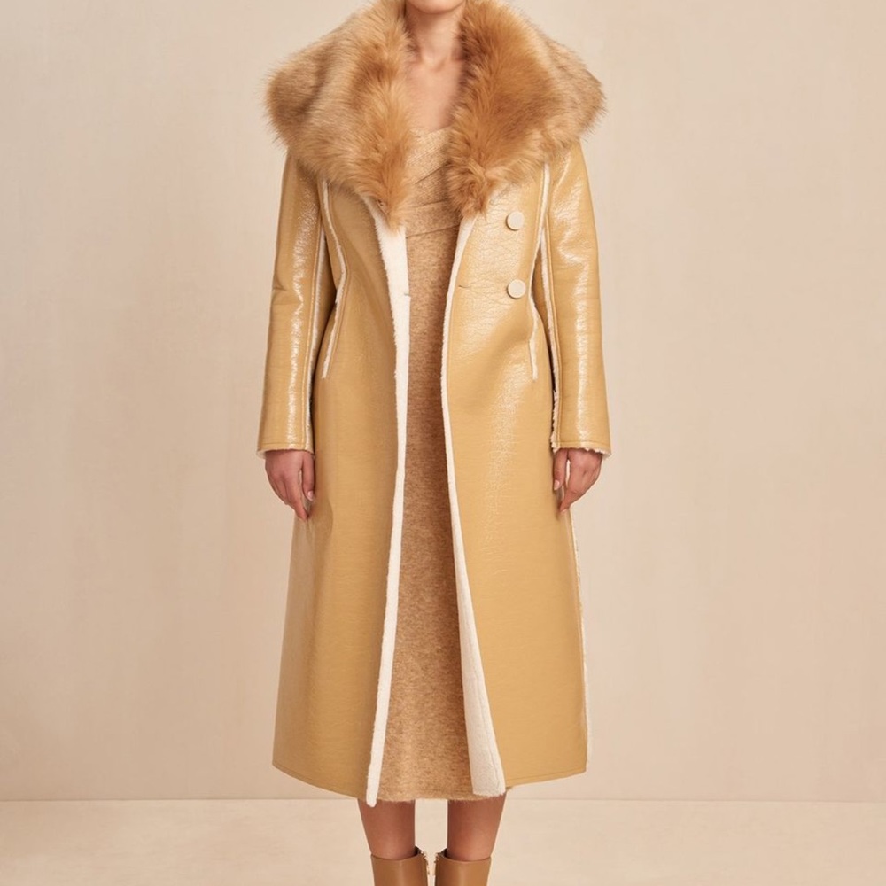 Cult Gaia coat with fur trim